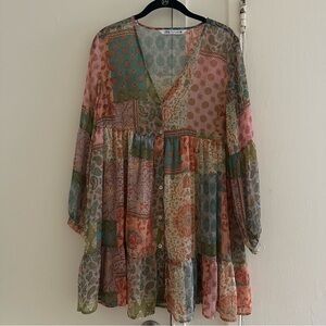Zara Patchwork Print Dress